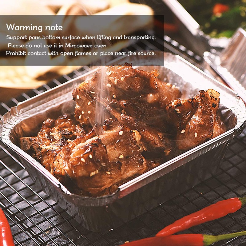 BYKITCHEN 30 Foil Food Containers, Disposable Aluminium Foil Trays, Foil