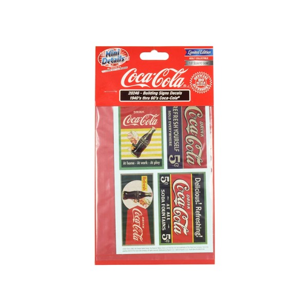 DCD 1940's Thru 1960's "Coca-Cola" Building Signs Decals for 1/87