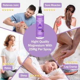 WhereHike Magnesium Spray, Pure Magnesium Oil Spray for Feet,Ideal Gift for Muscle Relaxation&Better Sleep,Rapid Absorption,Quick Drying Without Residue-Lavender
