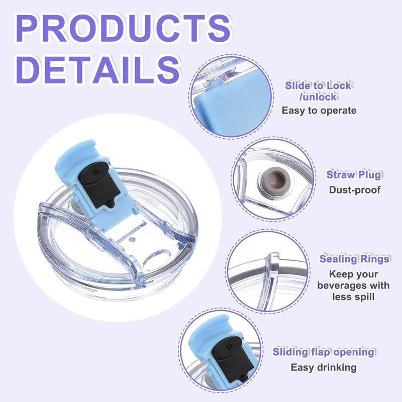 sourcing map 2Pcs Lids Replacement for Tumbler Cup 40oz, Spill
