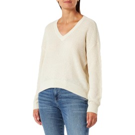 VERO MODA Women's Vmleanna LS V-Neck Short Jumper Ga Boo Sweater, Birch, L