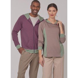 New Look UN6806A Unisex Fitted Hoodies Sewing Pattern Packet, Design Code N6806, Sizes S-M-L-XL-XXL