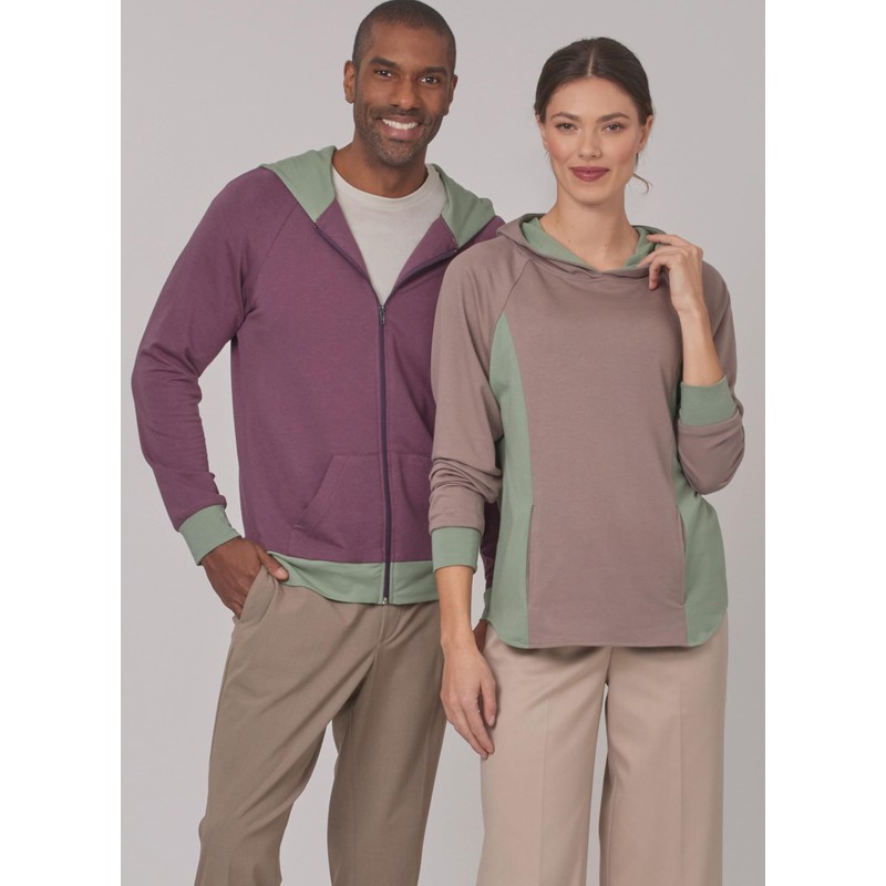 New Look UN6806A Unisex Fitted Hoodies Sewing Pattern Packet, Design