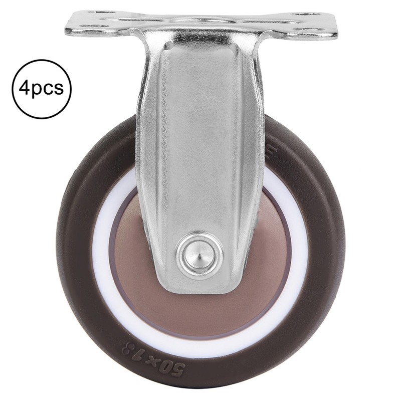 4Pcs 2in TPE Rubber Removable Mute Chair Fixed Rubber Casters