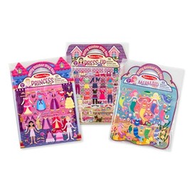 Melissa & Doug Set de Libros de Actividades con Calcomanías Esponjosas: Vestido, Princesa, Sirena - 208 Calcomanías Reutilizables - Materiales Acreditados por el FSC - Certificados FSC