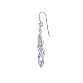Vanbelle Sterling Silver Jewelry - Rhodium Plated with 925 Stamp - Fashionable Celtic Knot Earring with Cubic Zirconia Stones for Women and Girls