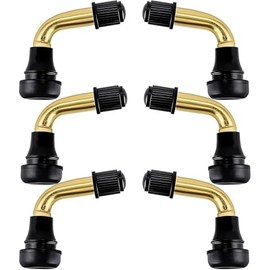 JEYORZY 6 Pieces 90 Degree Motorcycle Tubeless Valve, Roller Valve, Tyre Valve, Brass Tubeless Valve, Roller Valve PVR70 Tyre Valve, Angle Valve Brass Snap-in for Cars, Motorcycles, Bicycles
