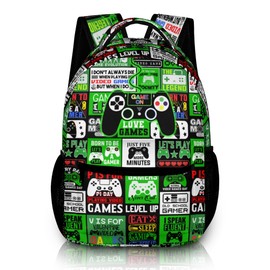 Gamer Backpack for Boys Girls, Elementary Middle High School Bookbags for Teen Kids, Travel Laptop Backpack for College Students Women Men Durable Lightweight School Bags, 17 Inch Large Back Packs