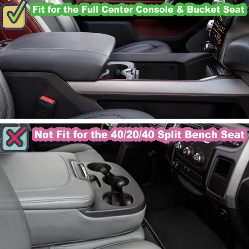 PIMCAR Center Console Cover for 2019-2024 2025 Dodge Ram 1500