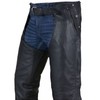 Black Motorcycle Leather Chaps for Men Women Riding with Zip