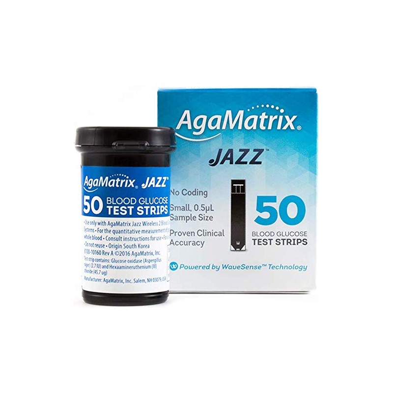 WaveSense JAZZ Test Strips - 50 Pack by AgaMatrix
