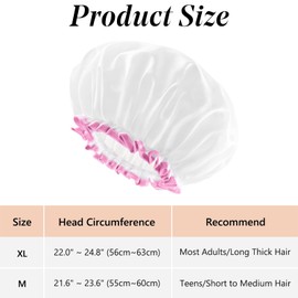 CVNRCLP Extra Large White Shower Cap for Women