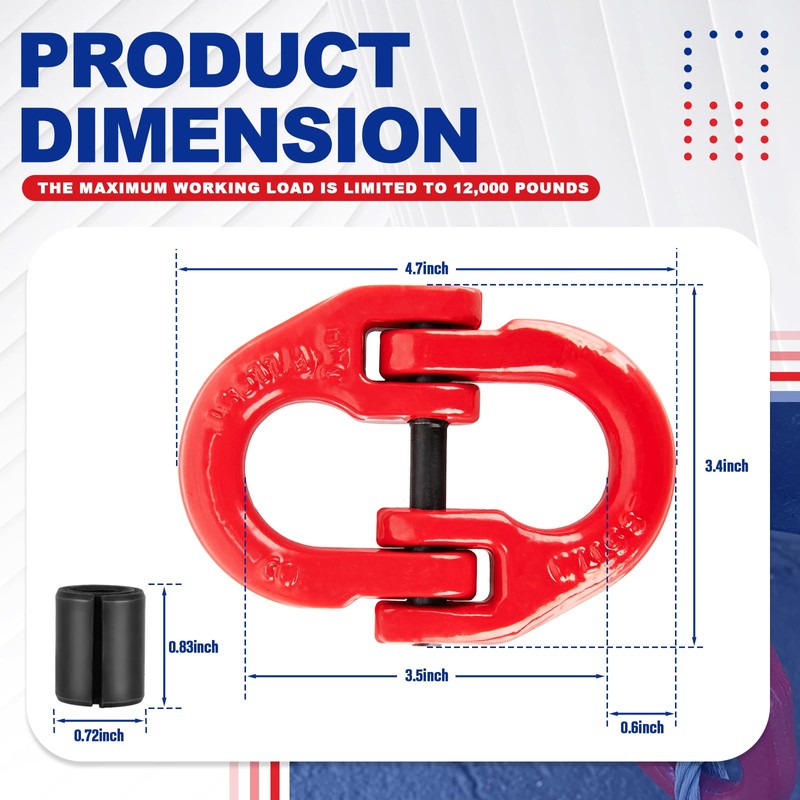 9TH SHOP Hammerlock Safety Chain Connector, 1/2 Hammerlock Coupling Link,