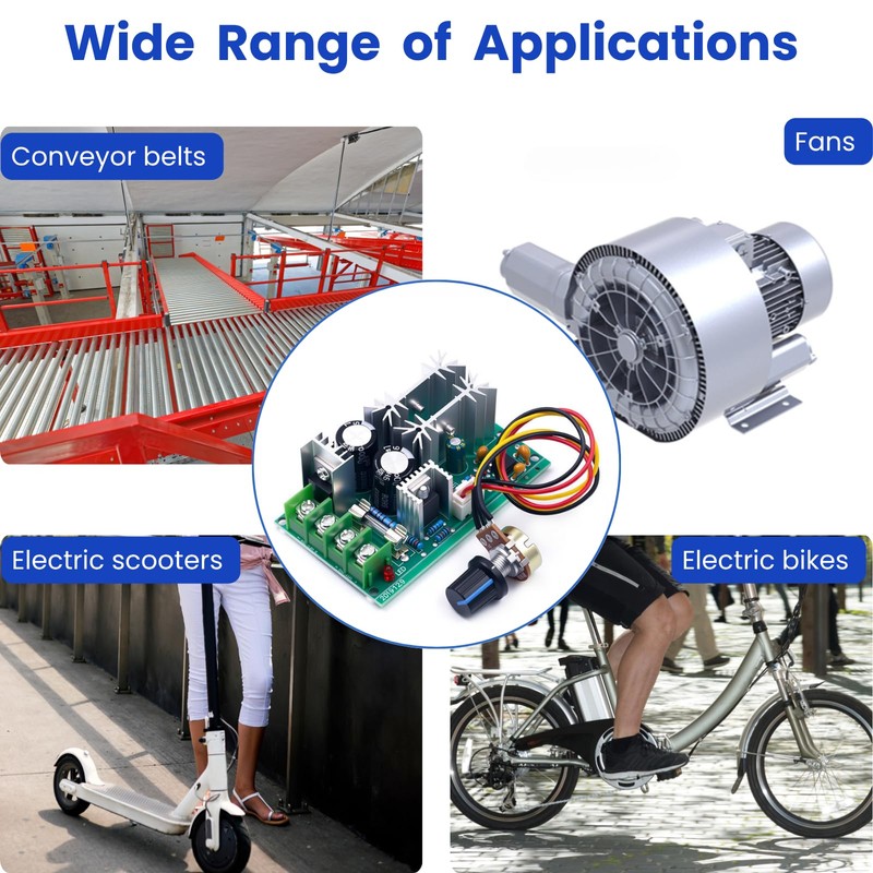 LAOMAO PWM DC Motor Control Unit, DC 10-60V 20A Continuous