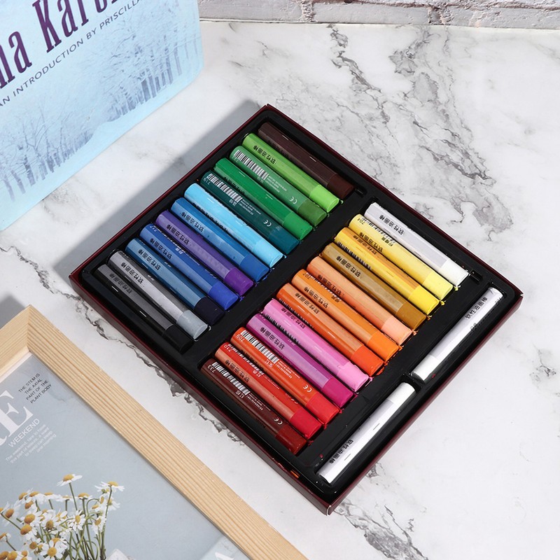 24+2 Oil Painting Stick Set Soft Oil Pastel Crayon Children