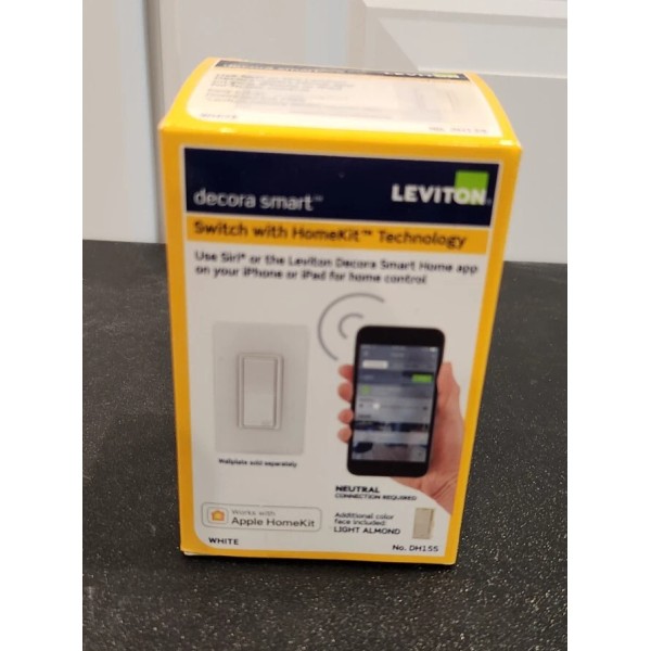 Leviton Switch DH15S-1BZ HomeKit Technology, LED CFL Incandescent 3-way 2-way