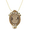 Alilang Golden Tone Shiny Topaz Crystal Rhinestones Vintage Inspired Cameo Lady Pendent Necklace
