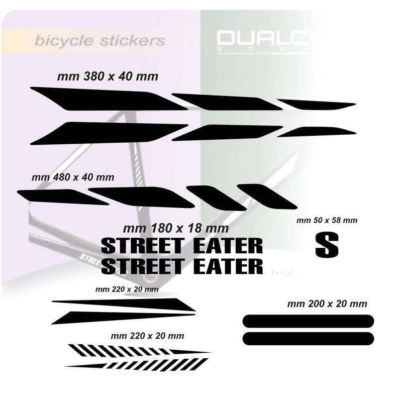 DualColorStampe B0168 (BLU 53) Universal Protection Bike Frame Sticker Set