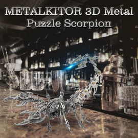 Metalkitor Scorpion 3D Metal Puzzles Kits for Adults Teens – 454 Pcs – Mechanical Assembly Models – 4 Hours to Build – Ideal for Gifts and Decorations (Silver)