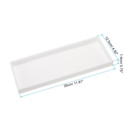 PATIKIL Silicone Bathroom Tray, 12" x 5" Soap Dispenser Tray Jewelry Organizer Dish for Restroom, Dresser, Kitchen Sink for Jewelry, Coin, Key, Pure White