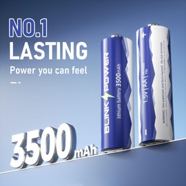 Blinkspower™ Lithium Batteries AA 8 Pack, 3500mAh NO.1 Lasting 1.5V Double A Lithium Battery 【Non-Rechargeable】