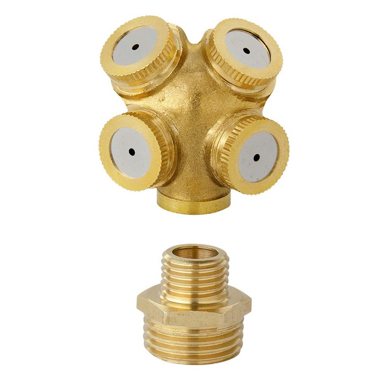 Feelers Brass Misting Spray Nozzle, 1/2" BSPF 4-Holes Small Atomizing