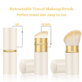 Falliny Retractable Kabuki Makeup Brush, Travel Powder Blush Brush Foundation Makeup Brush with Cover for Blush, Sunscreen,Bronzer, Buffing, Concealer,Highlighter, Powder Cosmetics