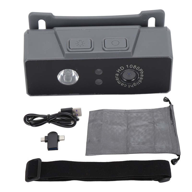 Head Mounted Camera Portable Gesture Sensor Light 1800mAh 45° Angle