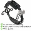 AMKA Hackamore Noseband Chin Strap Adjustable Leather Black Stainless Steel