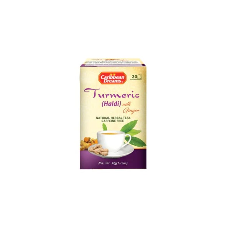 Jamaica Caribbean Dreams Tumeric Haldi Ginger Herbal Tea 20 Tea