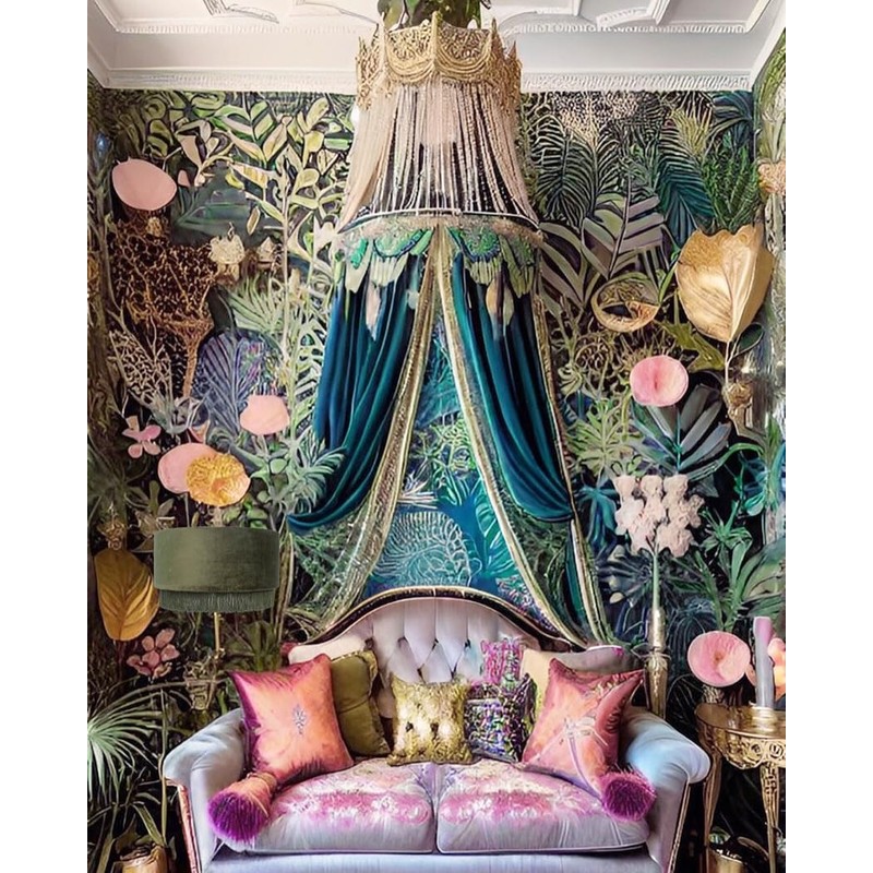 Tristan Home Premium Velvet Drum Lamp Shade with Fringe (Olive