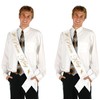 Beistle Prom King Satin Sash 2 Piece, White/Gold