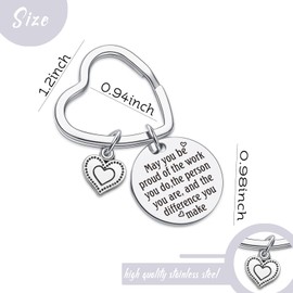 7RVZM Thank You Gifts For Coworker Teacher Gifts Employee Appreciation Gifts Farewell Gifts For Coworker Goodbye Keychain Retirement Gifts For Women Men Inspirational Gifts For Nurse Keychain