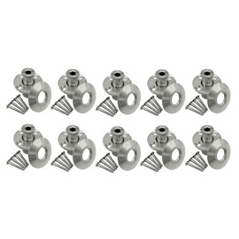 Poolzilla Pool Safety Cover Stainless Steel Anchor with Collar for Wood Decks - 10 Pack - Universal Fit