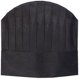 Garcia de Pou Chef's Hats Round Top in Box, 25 cm, Airlaid, Black, 25 x 30 x 30 cm