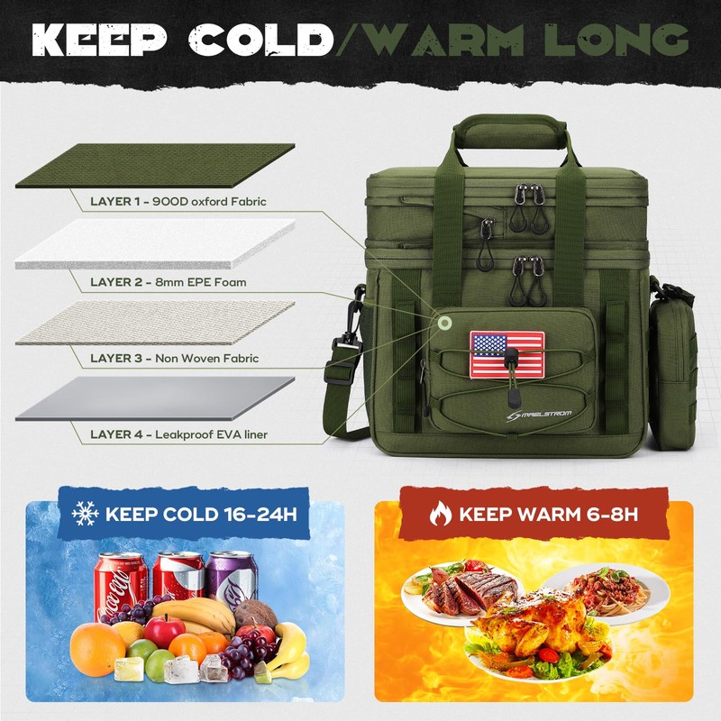 Maelstrom Tactical Lunch Box, 23 L Insulated Lunch Bag for