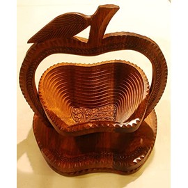 Baskets I Folding Wooden Basket I Collapsible Adjustable Basket I Decorative Rosewood color I Gift for Mom Wedding Gift Christmas I by DAWN HANDICRAFTS (1 Compartment)