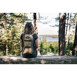 Frost River High Falls Short-Day Pack - Waxed Canvas Hiking Backpack, Durable Day Bag with Twin Zipper Pulls, 10 Liter, Heritage Black