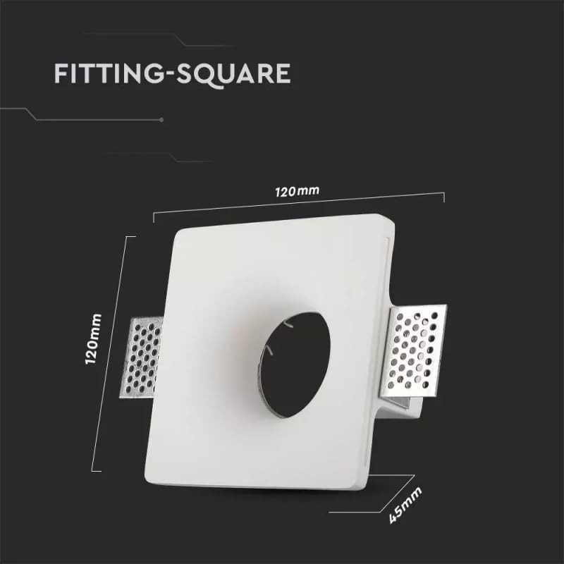 VT-714 GU10 Gypsum Fitting Square-White