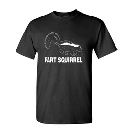 Fart Squirrel - Skunk Animal - Mens Cotton T-Shirt, L, Black