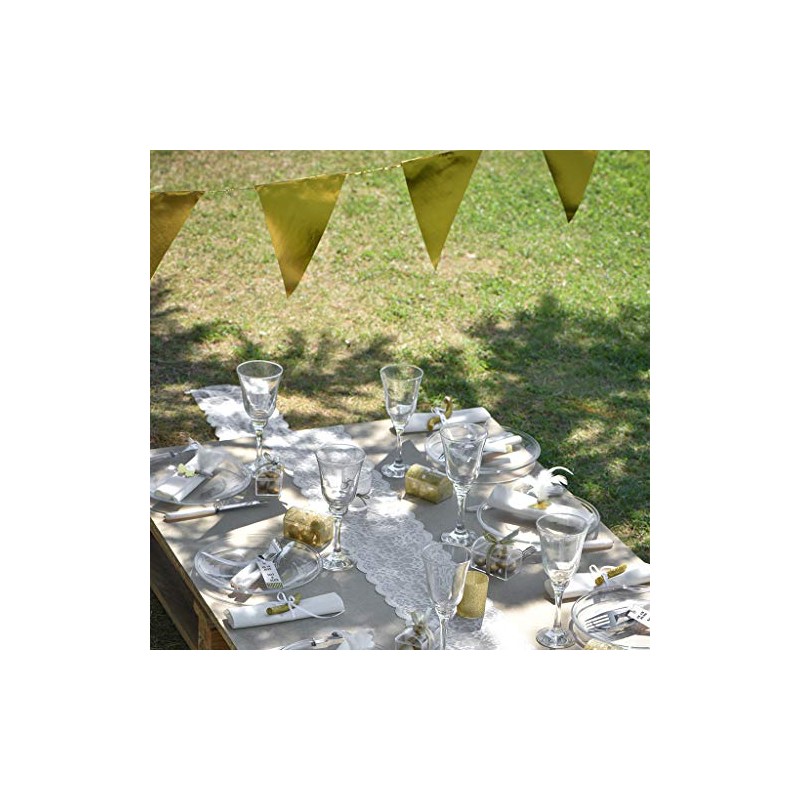 Plain Shiny Bunting Garland 3 m, Gold