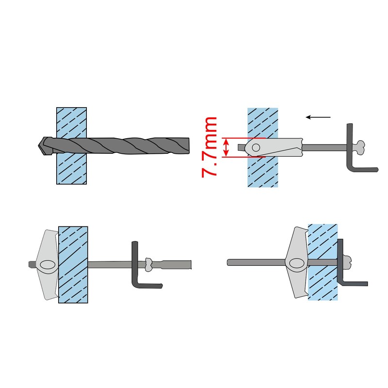 sourcing map 5Pcs Spring Toggle Bolt Anchors, 1/8"x3" Butterfly Anchors
