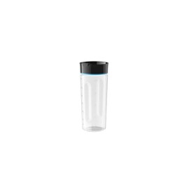 Braun Household MultiQuick 5 Vario Fit Sports Bottle with Drinking Lid - Smoothie Cup for Travel, Dishwasher Safe, 600 ml, Black/Blue