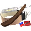 Straight Razor Set 3-Piece with Leather Strop and Abrasive Paste