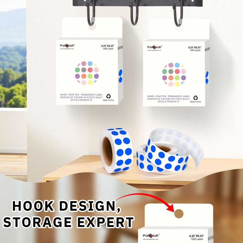 PARLAIM 1/4 Inch Circle Sticker Labels,1000 Stickers Round Color Coding