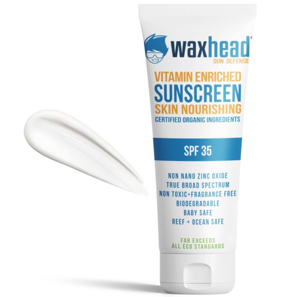 Waxhead Zinc Oxide Sunscreen with Vitamin D and Vitamin E, Biodegradable Zinc Sunscreen for Sensitive Skin, Tattoo, Eczema, Rosacea, EWG Rated 1 (4 ounces)