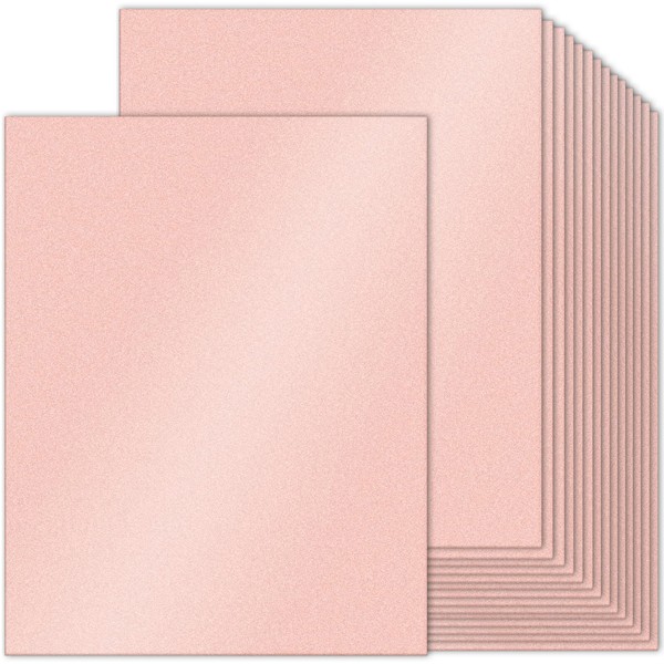 Pink Shimmer Cardstock 100 Sheets - Ohuhu 8.5" x 11" 80lb Cover Card Stock Metallic Paper for Crafts DIY Making Cards Invitations