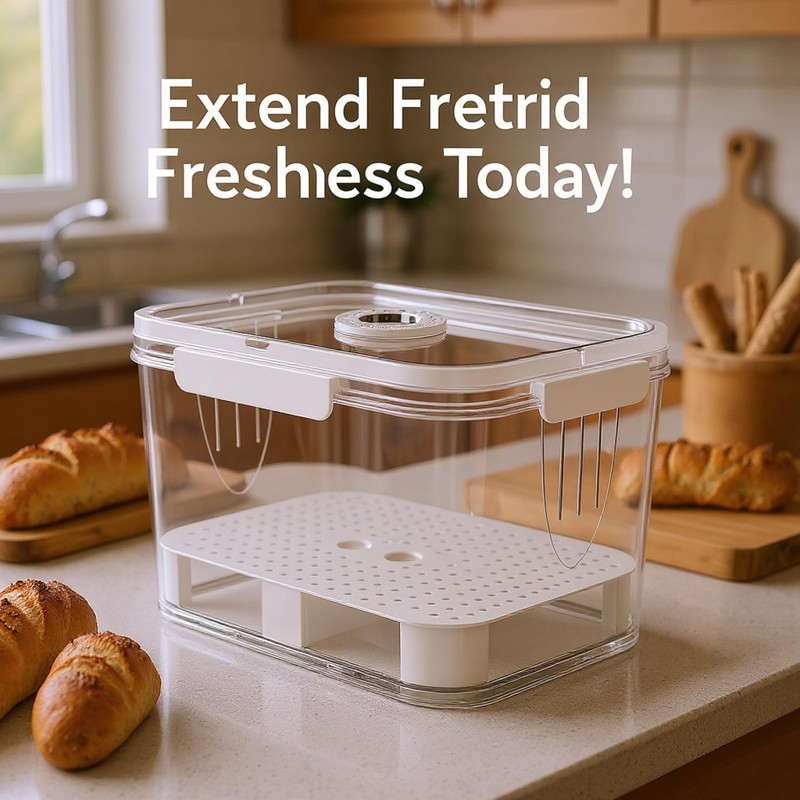 Toyosport 2 Pcs Airtight Bread Box, Bread Storage Container, Bread