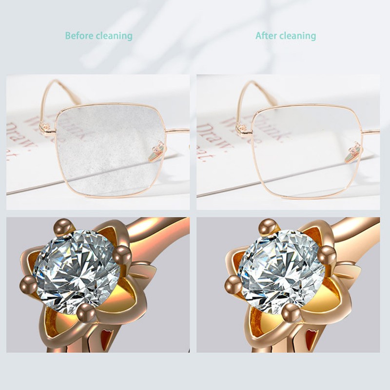 Jewelry Cleaner Machine Mini Ultrasound Cleaner Rechargeable Oval Multifunctional Cleaning