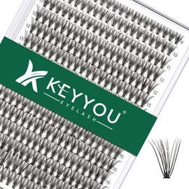 Lash Clusters 300pcs Individual Lashes 20D 0.07C Curl 8-16MIX DIY Eyelash Extension KEYYOU Large Tray Volume Soft&Natural Cluster Lashes(20D-0.07C,8-16MIX）